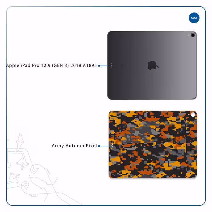 برچسب پوششی ماهوت مدل Army-Autumn-pixel مناسب برای تبلت اپل iPad Pro 12.9 (GEN 3) 2018 A1895