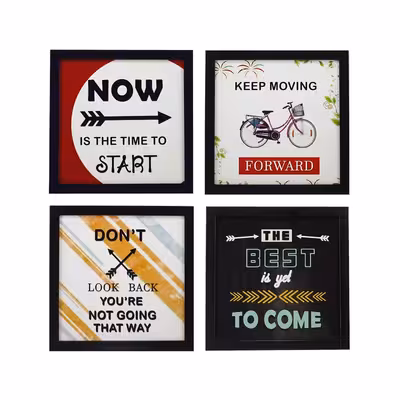 تابلو مدل دکوراتیو طرح جملات انگیزشی حرکت رو به جلو مجموعه 4 عددی
