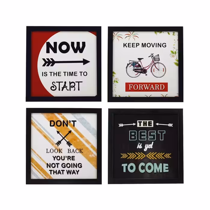 تابلو مدل دکوراتیو طرح جملات انگیزشی حرکت رو به جلو مجموعه 4 عددی