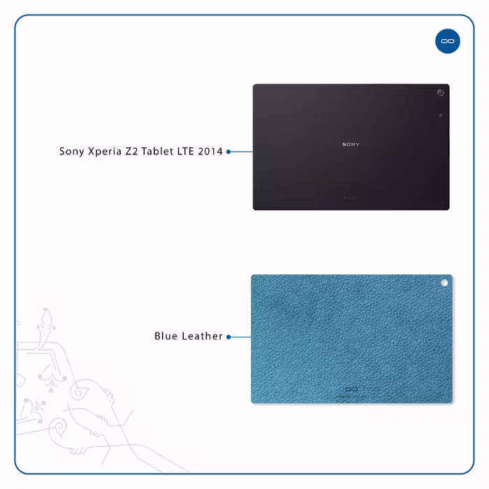 برچسب پوششی ماهوت مدل Blue-Leather مناسب برای تبلت سونی Xperia Z2 Tablet LTE 2014