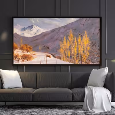 تابلو نقاشی طرح منظره پاییزی کد 003