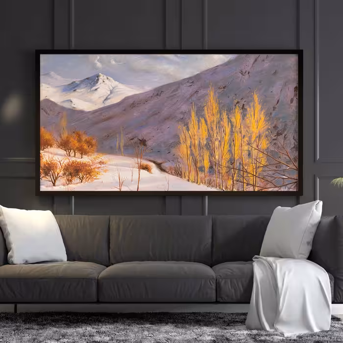 تابلو نقاشی طرح منظره پاییزی کد 003