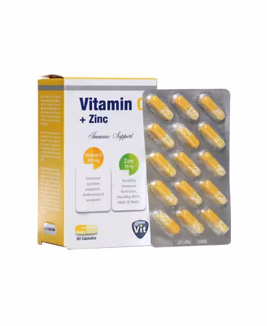 کپسول ویتامین ث 500 و زینک استار ویت 60 عددی