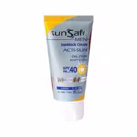 کرم ضد آفتاب فاقد چربی SPF 40 آقایان سان سیف، مناسب برای انواع پوست، حجم 50 میلی لیتر