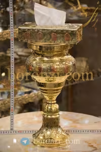 سطل و جا دستمال قلمزنی ترکیب مس و برنج