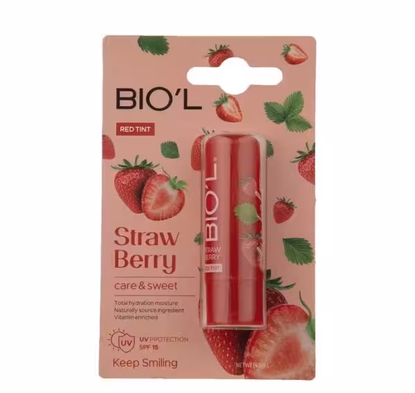 بالم لب رنگی توت فرنگی بیول مدل Straw Berry با SPF15 وزن 4.8 گرم