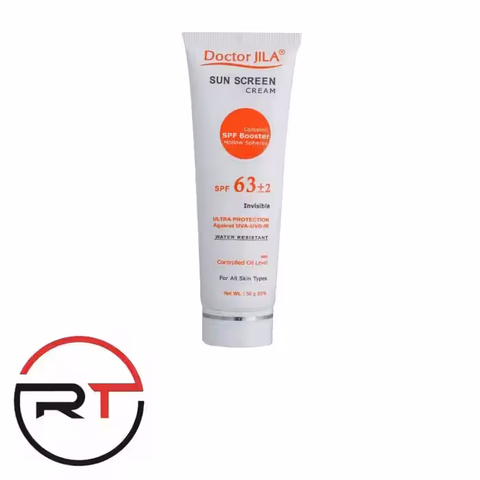 ضد آفتاب بی رنگ SPF63 فاقد چربی دکتر ژیلا 50 میلی
