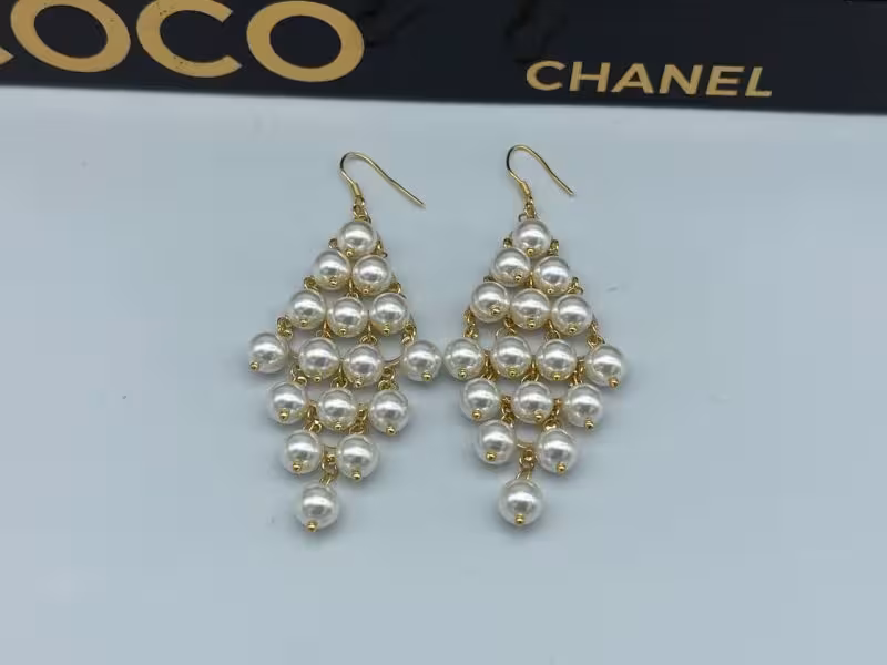 گوشواره مرواریدی توری و لخت