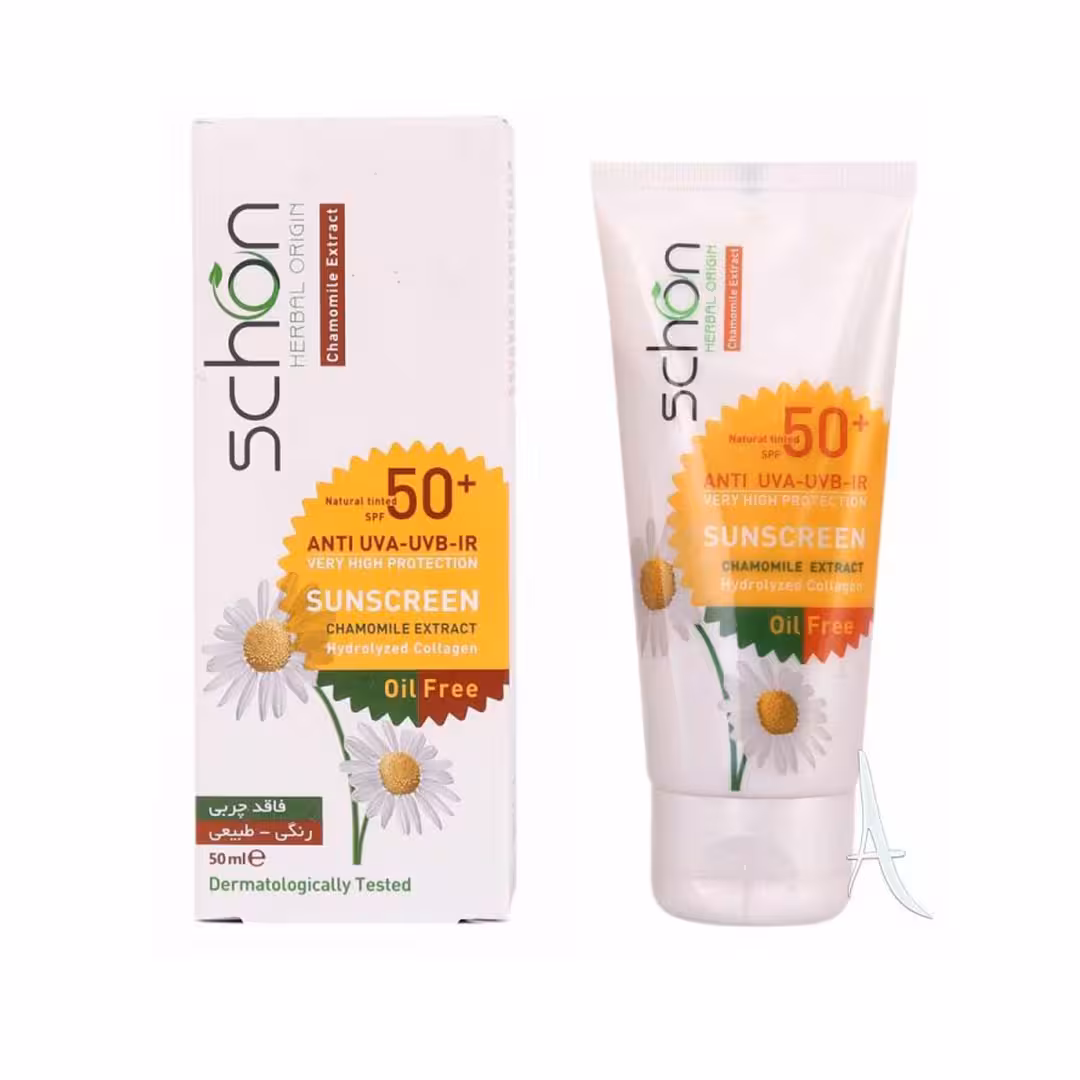 کرم ضد آفتاب رنگی طبیعی فاقد چربی spf50 شون پوست های چرب
