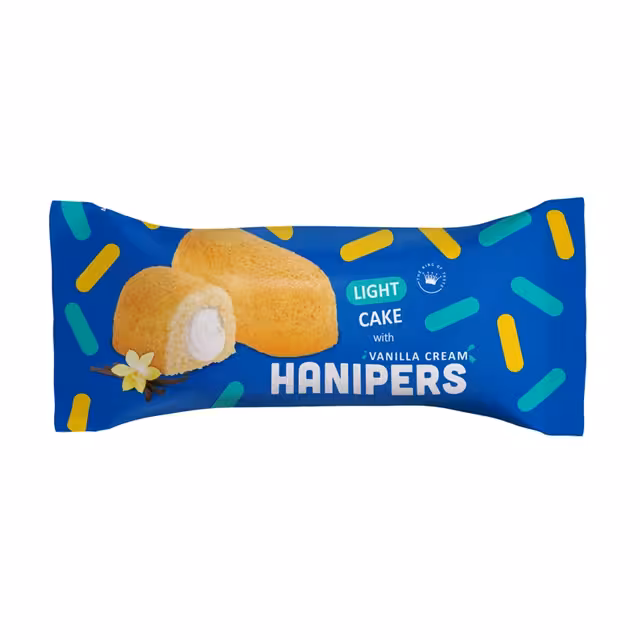 کیک روغنی هانیپرز وانیلی با مغز کرم وانیل 36 گرمی