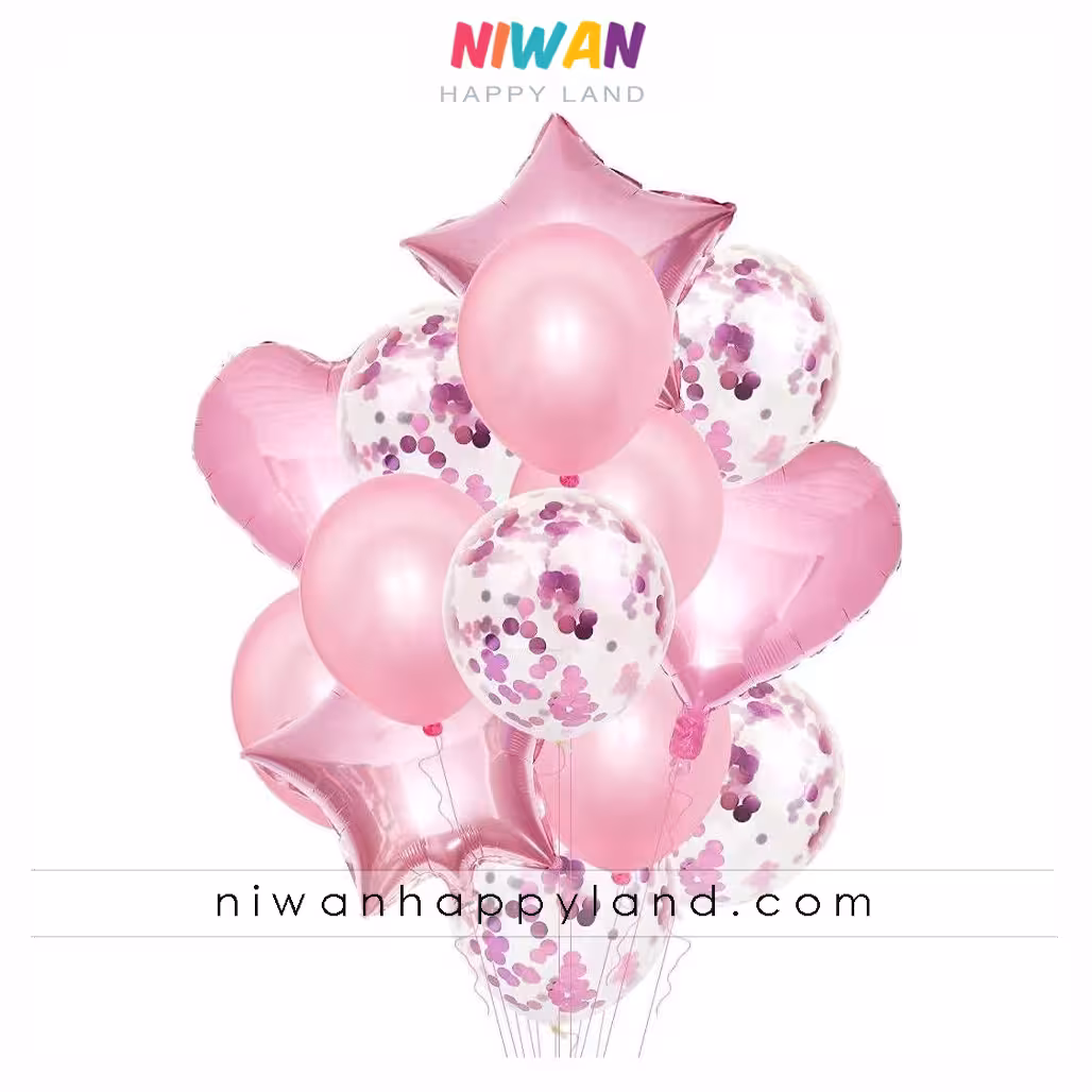 پک بادکنک صورتی 14عددی