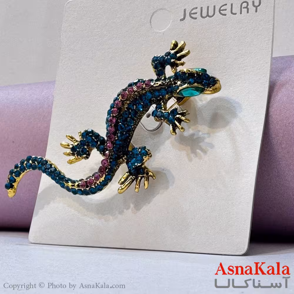 سنجاق سینه زنانه مدل مارمولک کد HAIR131048W