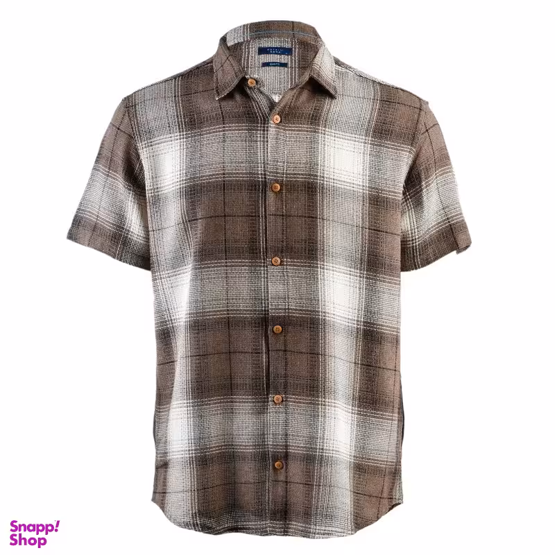 پیراهن آستین کوتاه مردانه مدل MDSS-CG2621 رنگ قهوه ای