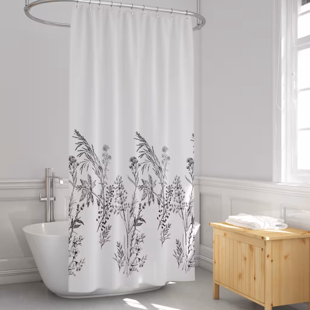 پرده حمام دلفین مدل EV-3389 سایز 180×200سانتی متر