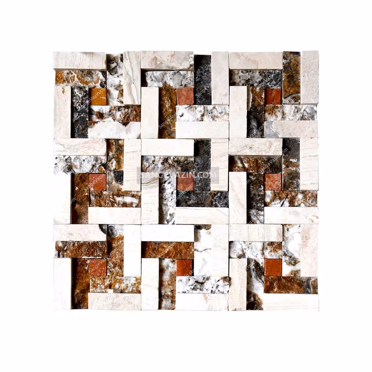 سنگ آنتیک چهار پر کرم قهوه ای