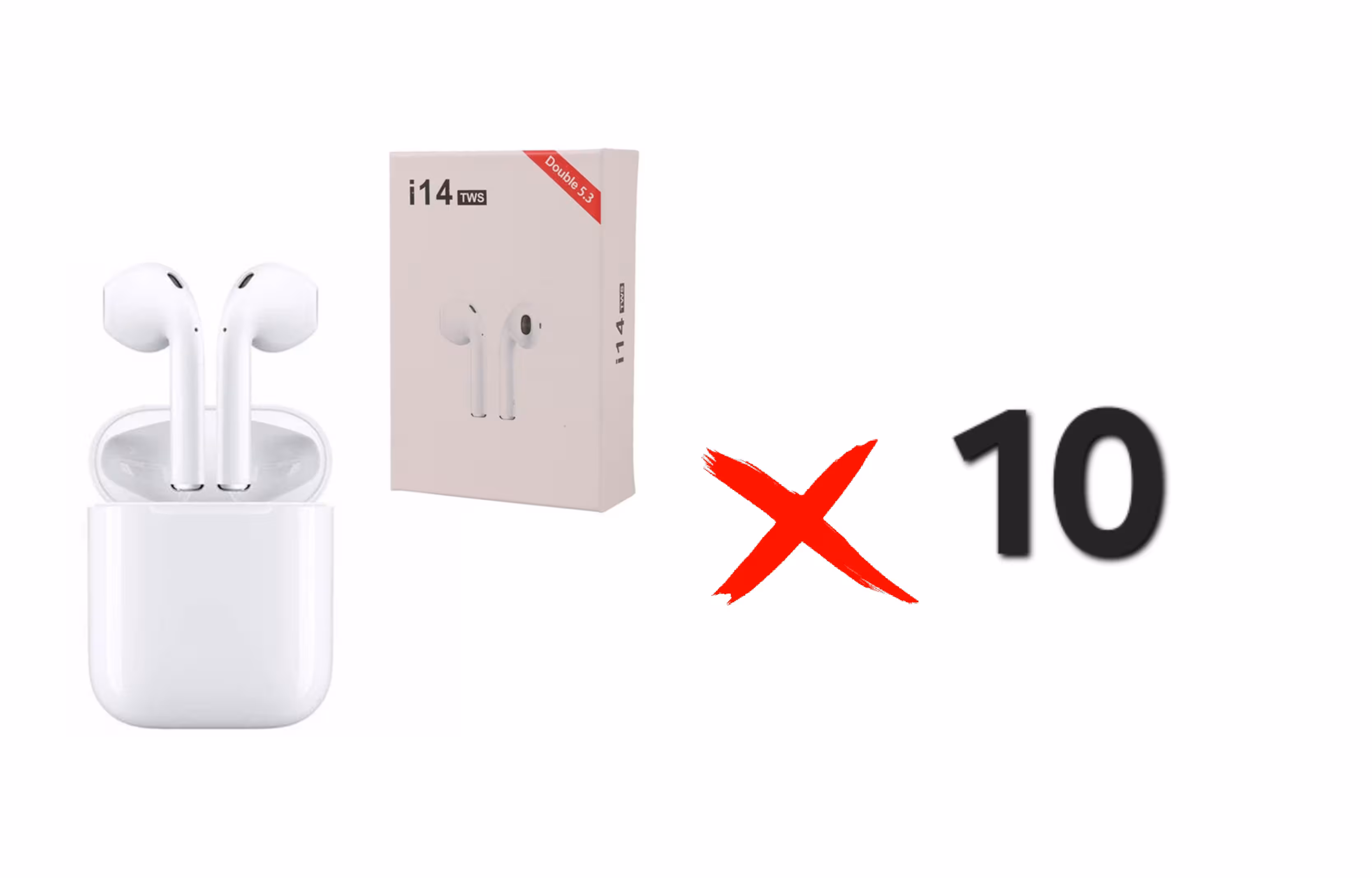 هندزفری بلوتوثی i14 TWS بدون گارانتی پلمپ (سبد 10 عددی)