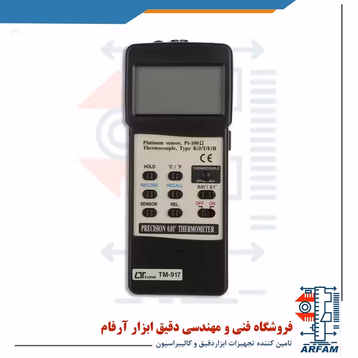 دماسنج دیجیتال Pt100 و K/J/R/E/T لترون مدل LUTRON TM-917