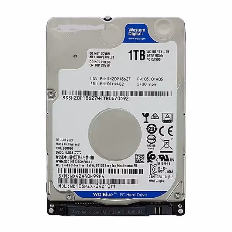 هارد لپ تاپ 1 ترابایت وسترن بلو آبی Sata 5400RPM Slim مدل WD10SPZX