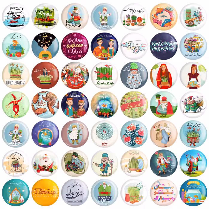 مگنت خندالو طرح عید نوروز و سال نو کد 87 مجموعه 50 عددی