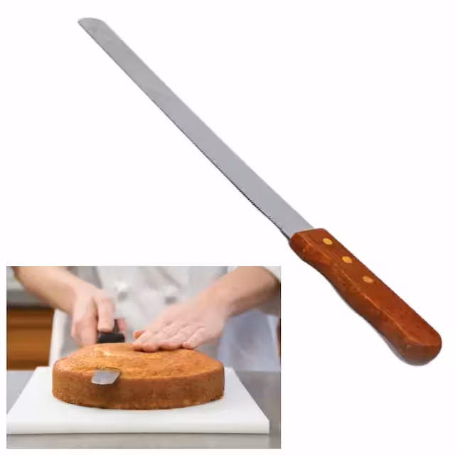 چاقو دندانه ریز 25 سانت دسته چوبی