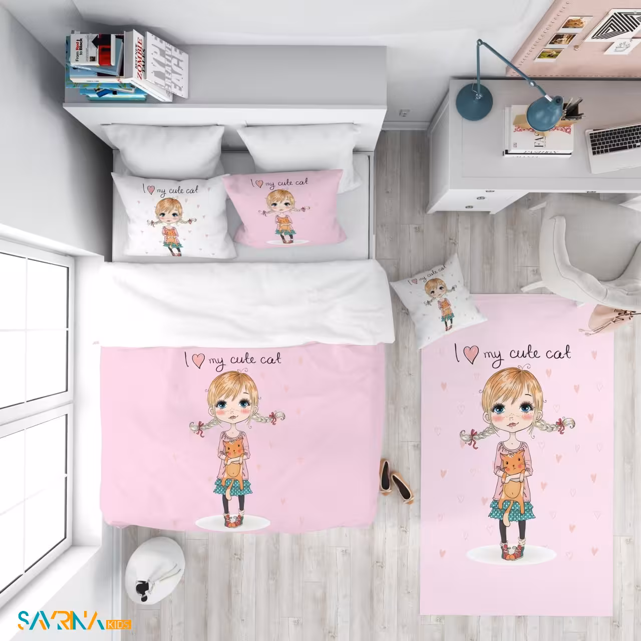 سرویس روتختی طرح دختر باهوش یک نفره کد AS1743