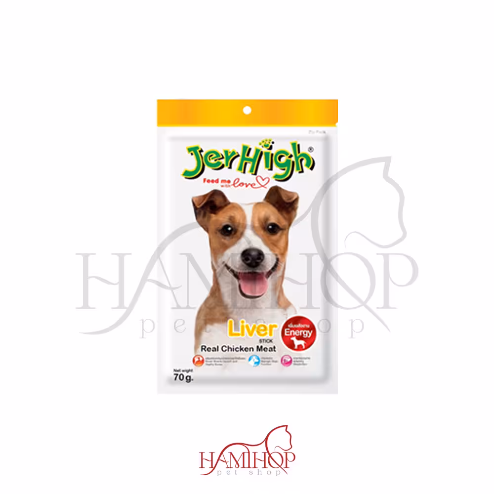 تشویقی سگ جرهای با طعم مرغ و جگر وزن 70 گرم JerhighLiver Flavor