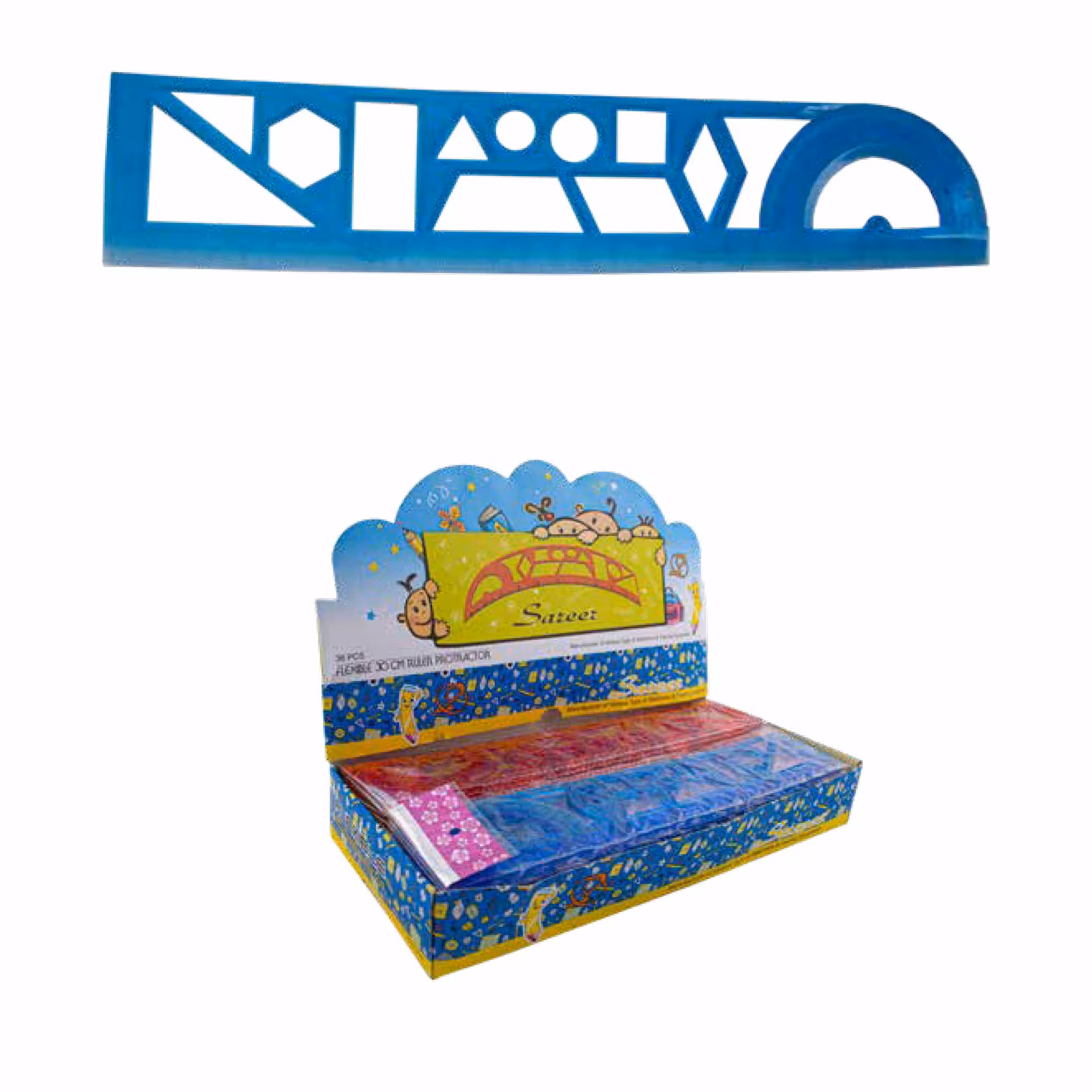 خط کش 30 سانتی نقاله دار ژله ای صریر 39009