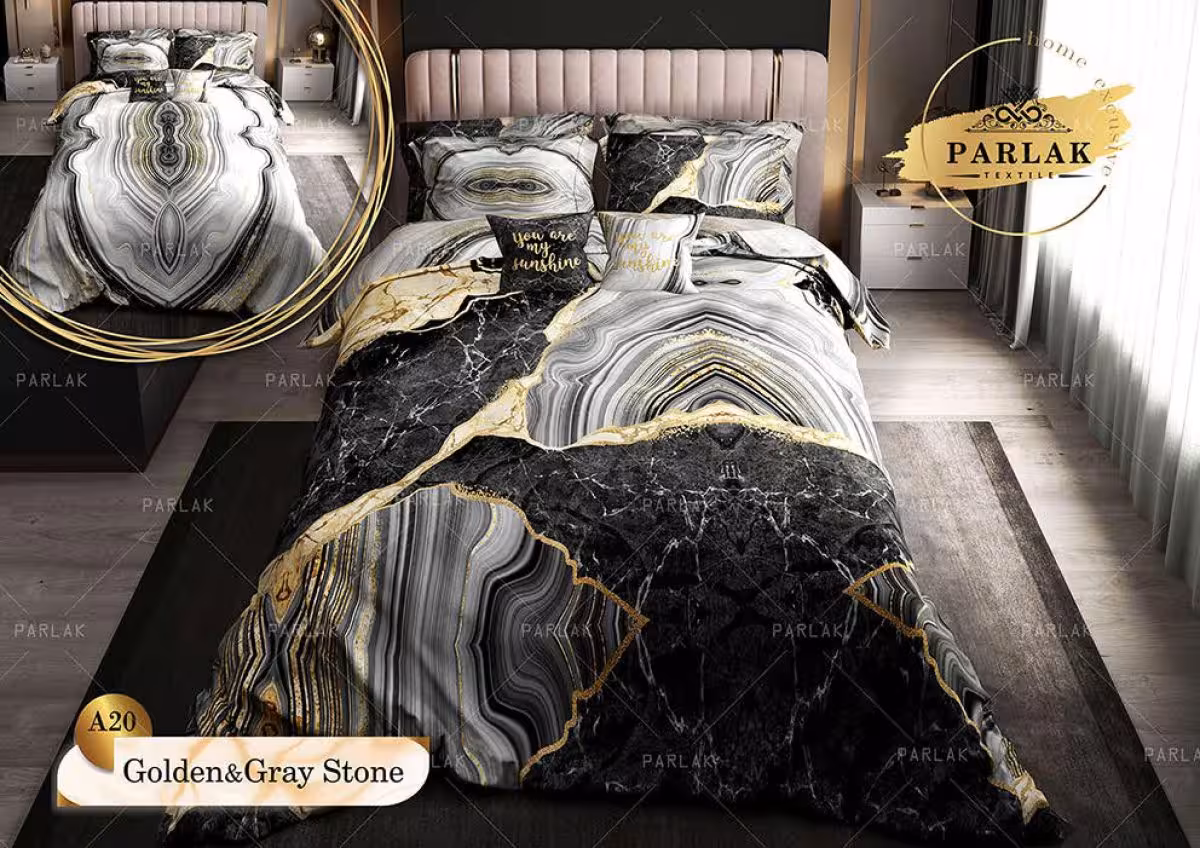 روتختی طرح سنگ خاکستری دونفره برند پارلاک کد A20