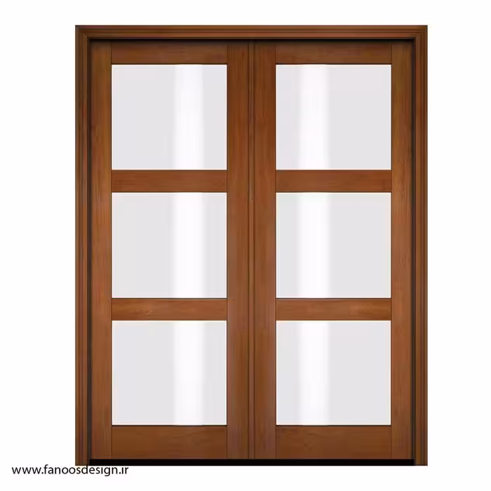 درب نشیمن شیشه‌خور طرح کلاسیک برجسته کد 1123