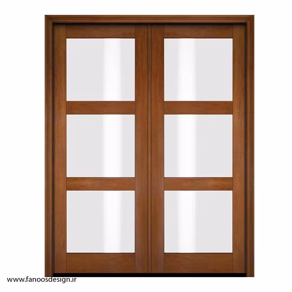 درب نشیمن شیشه‌خور طرح کلاسیک برجسته کد 1123