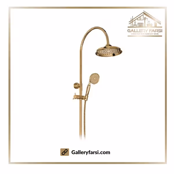 علم دوش حمام شودر مدل لوبک طلا براق