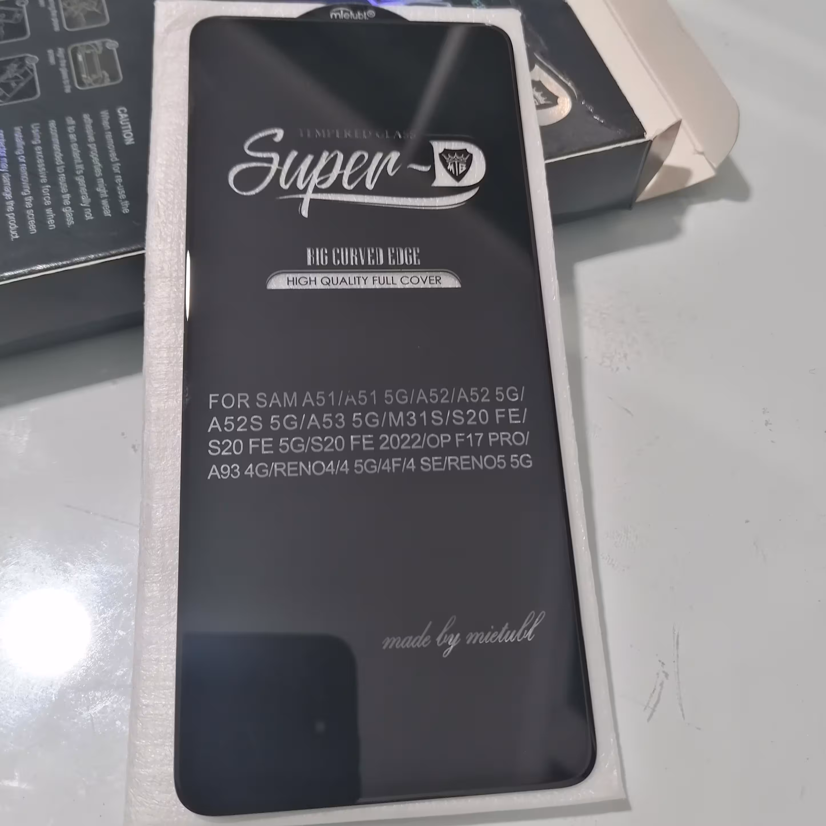 گلس شیشه ای سوپردی برند اصلی میتوبل گوشی سامسونگ  A51- A52- A52S- A53 M31S-S20FE