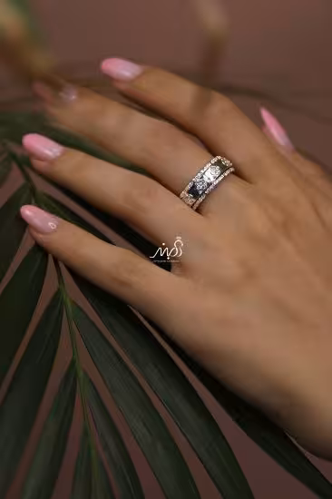 💍انگشتر جواهري با  ونکلیف خاص و زیبا؛ نقره عیار 925(R_1234)