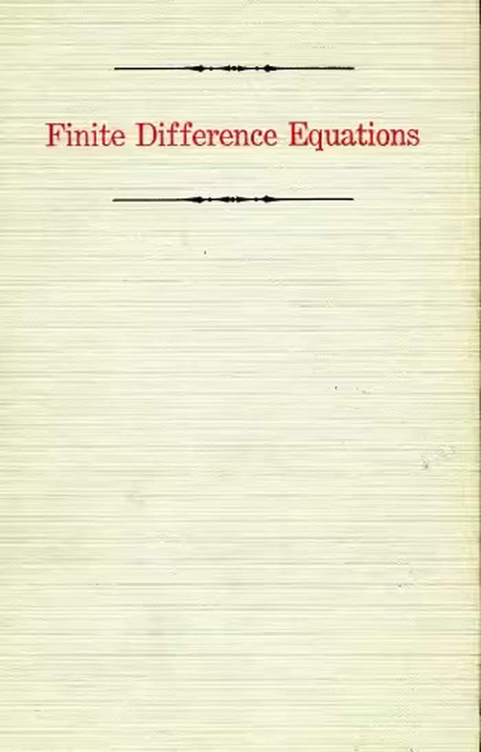 خرید و دانلود نسخه کامل کتاب Finite difference equations