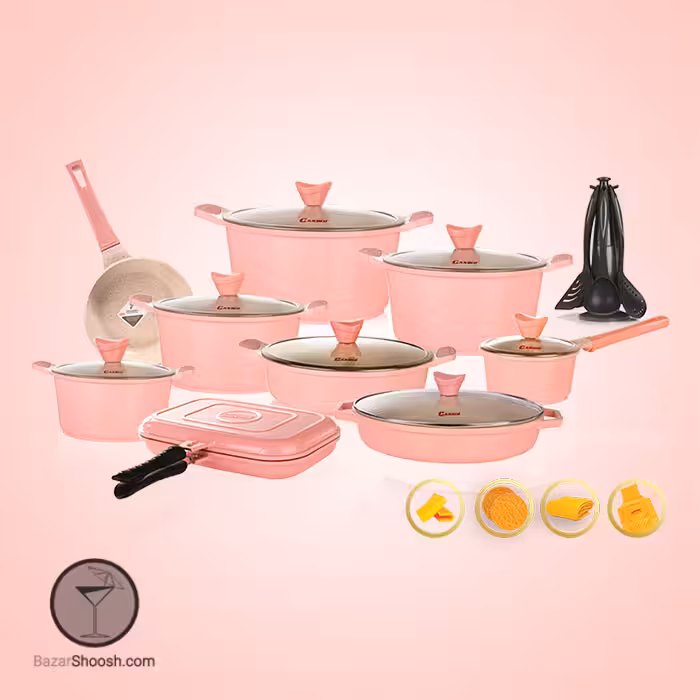 سرویس قابلمه 30 پارچه کاندید مدل اوشن رنگ گلبهی