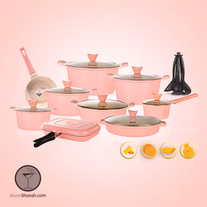 سرویس قابلمه 30 پارچه کاندید مدل اوشن رنگ گلبهی