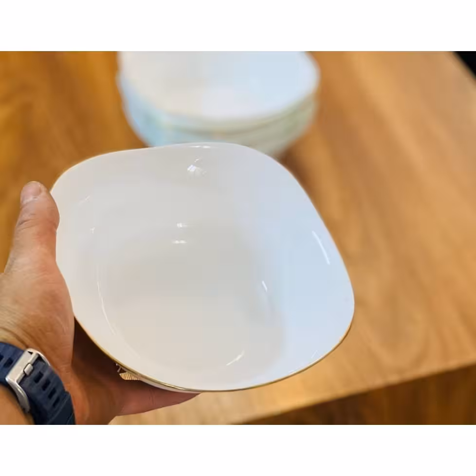 کاسه آبگوشت خوری خط طلا مربع جنس آرکوپال