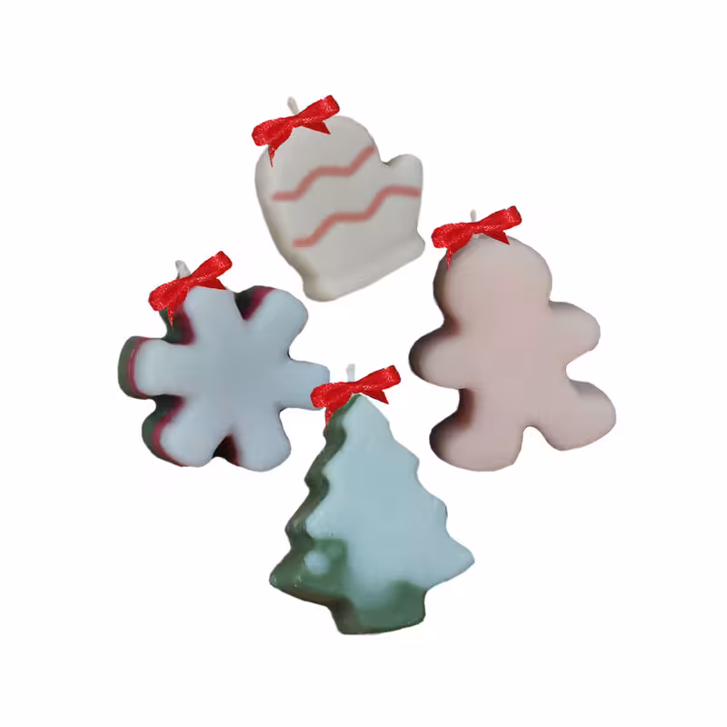 شمع دست ساز مدل  آویز کریسمس مجموعه 4 عددی