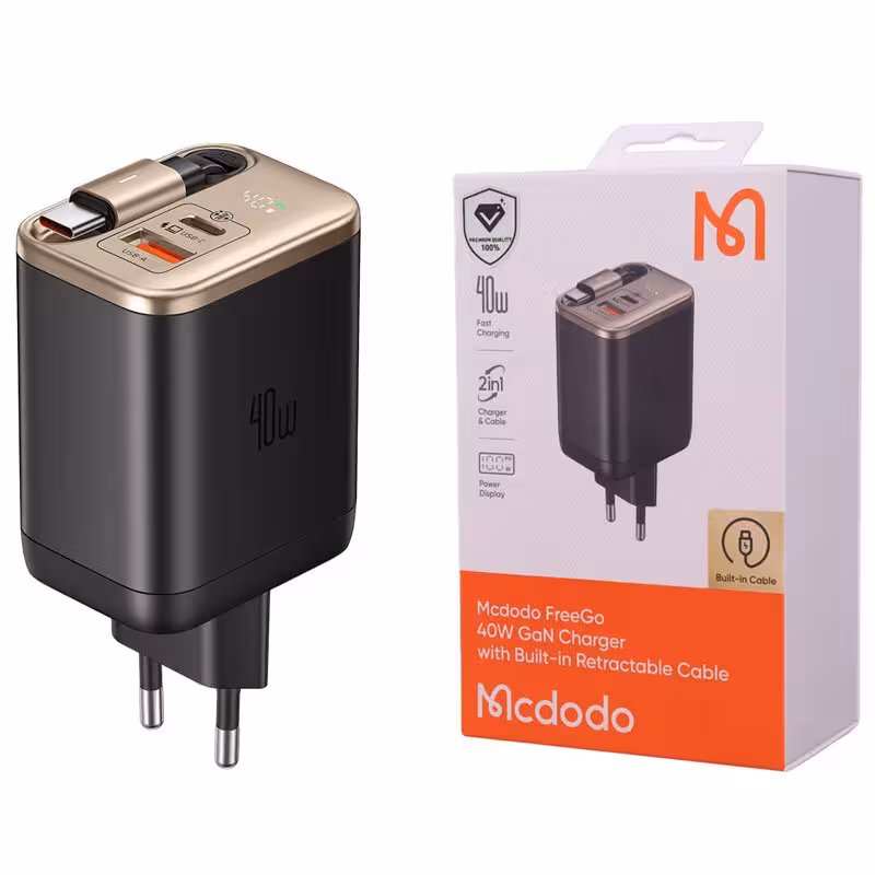 شارژر دیواری 40 وات مک دودو مدل FreeGo CH-428 GaN PD 3A