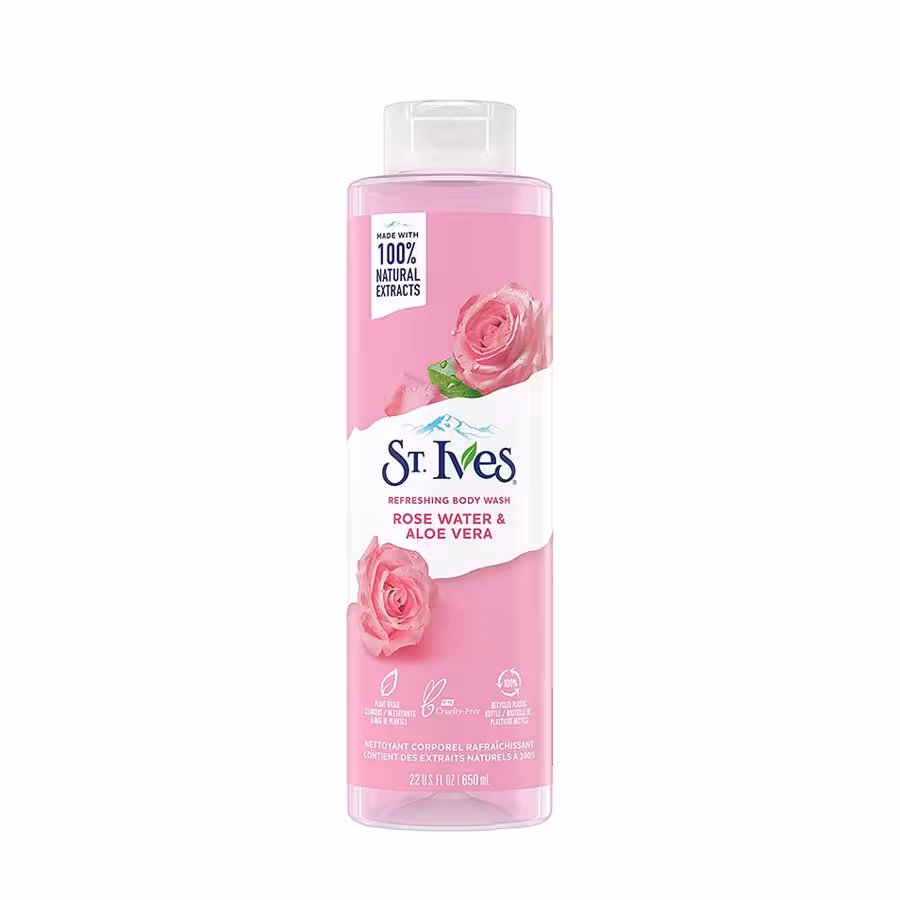 شامپو بدن گل رز و الوئه ورا سینت ایوز St. Ives Rose Water and Aloe Vera Body Washحجم650میل