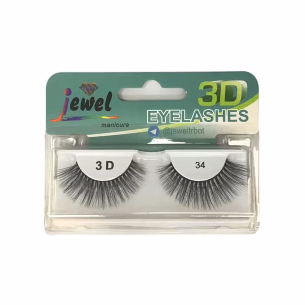 مژه جفتی جول مدل 3D شماره 34 جول Jewel 3D Eyelashes, No.34