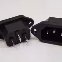 جک پاور AC نری رو پنلی پیچ خور, AC power input jack, male 250V 10A