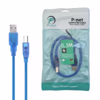 کابل پرینتر USB 2.0 پی نت رنگ آبی طول 0.5 متر