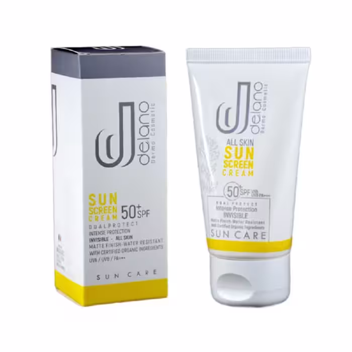 کرم ضد آفتاب SPF50 دلانو مناسب انواع پوست 50 میلی لیتر | Delano SPF50 Sunscreen Cream