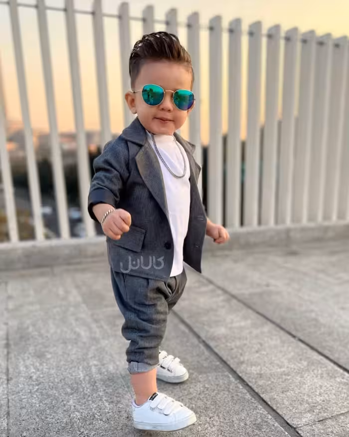 ست کت و شلوار کتان مجلسی پسرانه مدل دایان مناسب بدو تولد تا دوازده سال