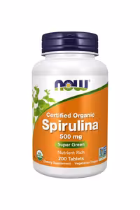قرص اسپیرولینا Now مقدار 500 میلی گرم ـ بسته 200 عددی