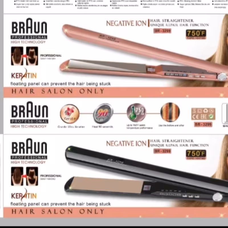 اتو مو حرفه ای براون.BRAUN