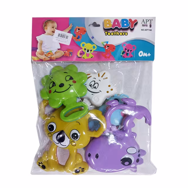 ست جغجغه مدل حیوانات بسته 5 عددی کد 160