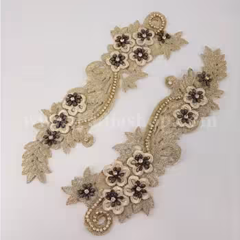 یقه نگین دار طرح گل حرارتی