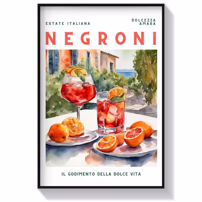 تابلو دکوری کافه طرح Negroni